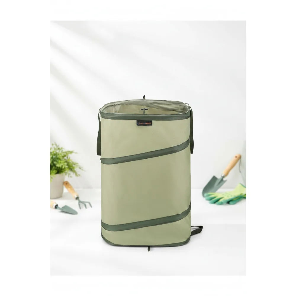 

46 Gallon Square Collapsible Yard Waste Bag - Foldable Trash Can for Gardening, Camping & Outdoor Parties