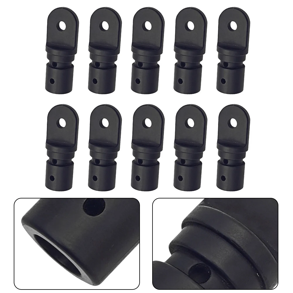 10pcs Black Plastic Insert Eye End Cap For 1 Inch For Bimini Top Boat Marine Awning Tubing Frame Accessories
