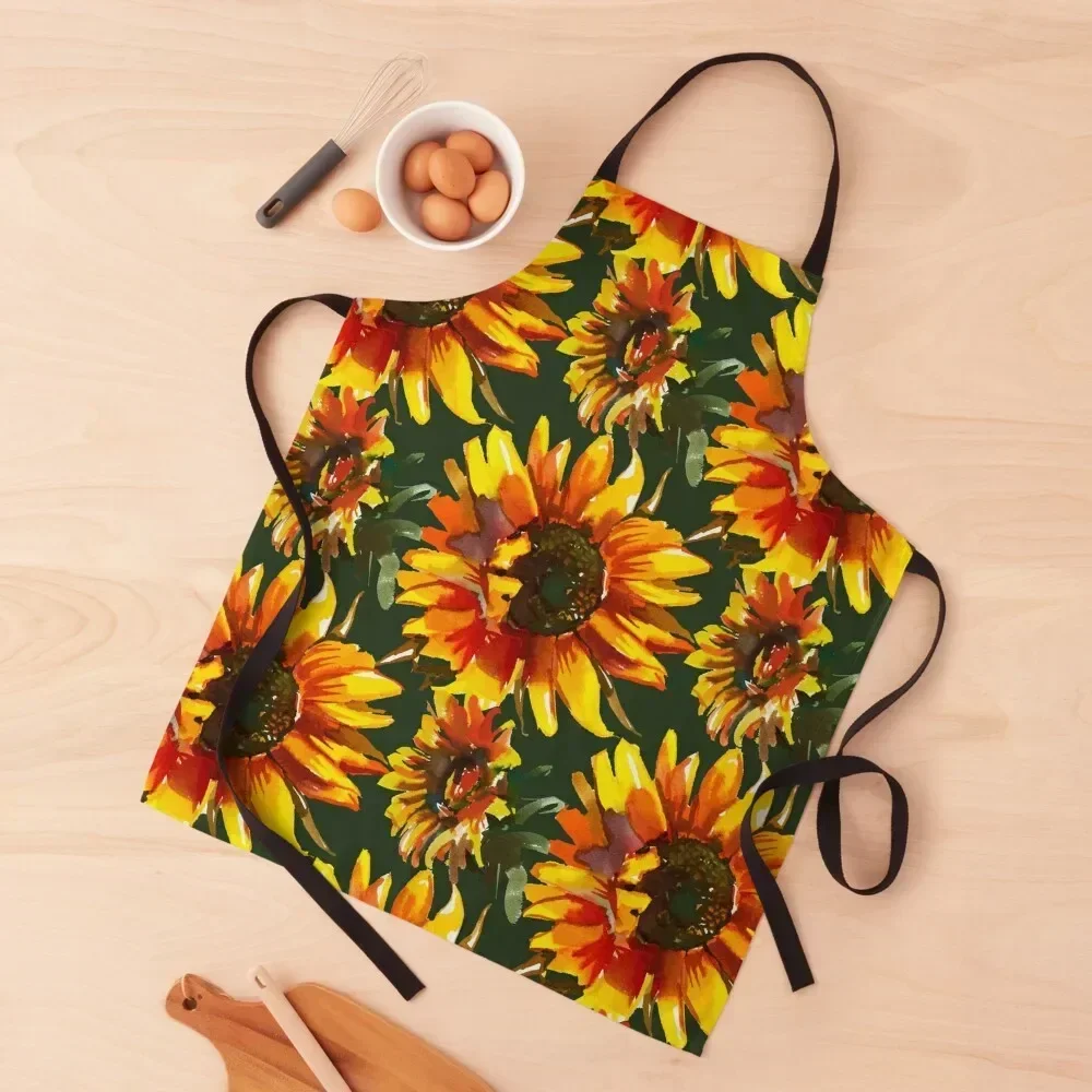 

Watercolor Sunflowers Apron useful gadgets for home Waiter Uniforms kitchen jacket woman Women's Apron