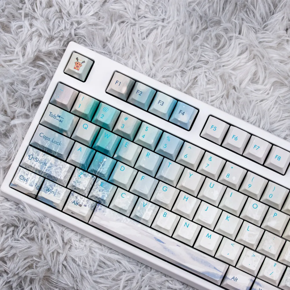 Winter Deer PBT five-sided sublimation keycaps Mechanical keyboard special keys Original highly personalized keycaps