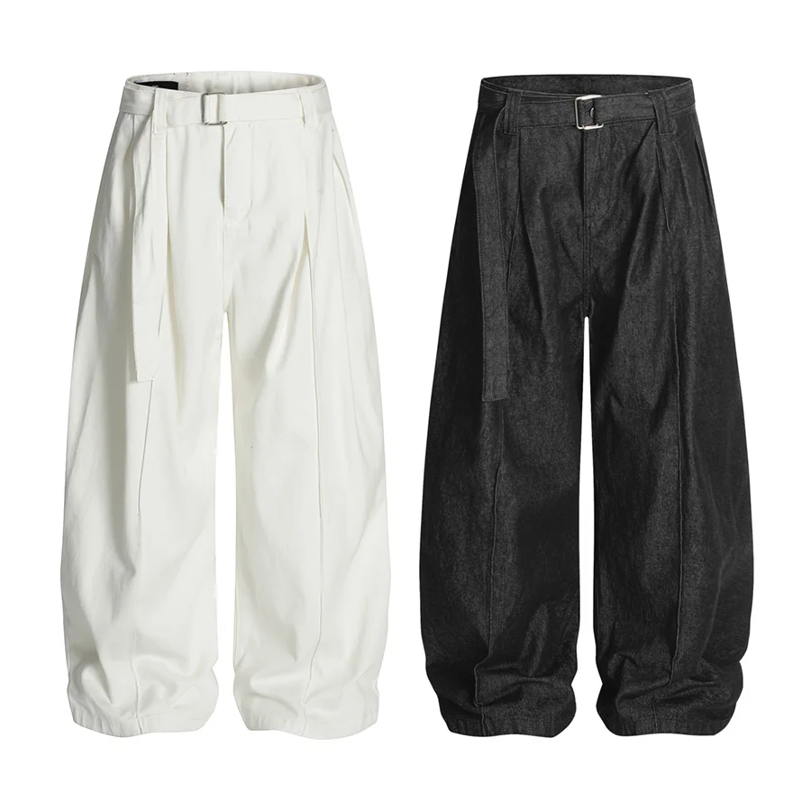 

Vintage Loose Scimitar Jeans Men High Street Cleanfit Fashion Casual Wide Leg Harem Denim Trousers Streetwear Baggy Pants Jeans