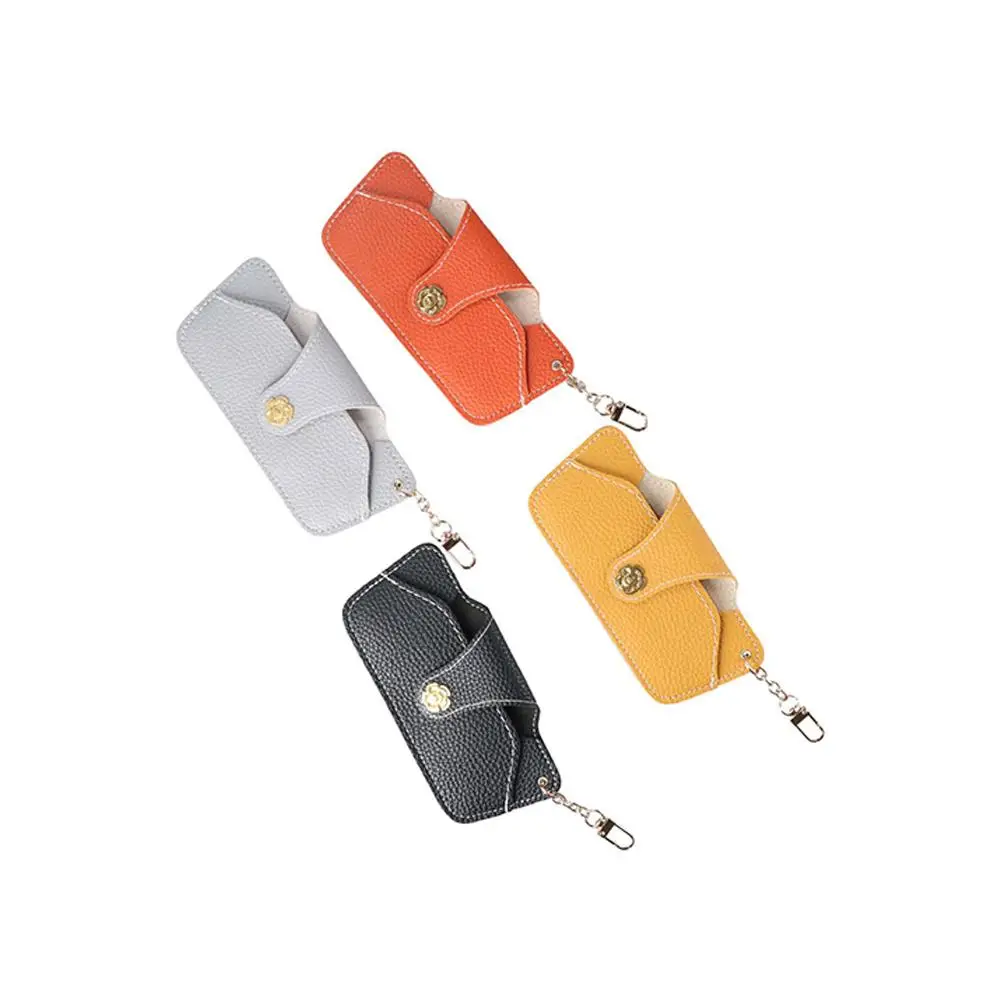 

Flower With Keychain Eyewear Storage PU Leather Sunglasses Bag Eyeglasses Protective Box Eyewear Holder Camellia Glasses Case