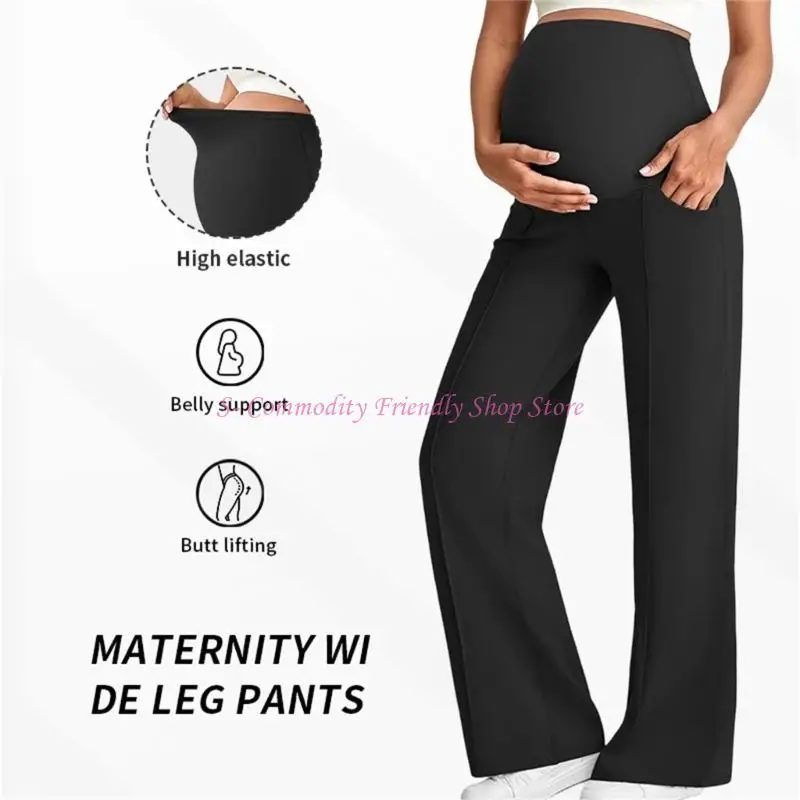 85AE Stretchable Winter Pregnancy Pants Thermal Lined Designs Maternity Leggings Soft Fabric for Outdoor Activity Comfort
