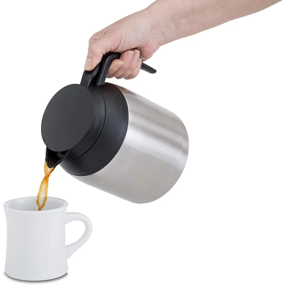 Koffiezetapparaten, 8 Kopkenner Infuus, One-Touch Giet Over Brouwer Met Thermische Karaf, 1500 Watt, Roestvrij Staal, Koffiezetapparaten