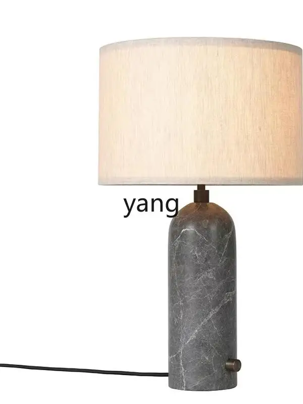 Yjq Nordic Mild Luxury Marble Table Lamp Personality Creative Bedside Lamp Bedroom Decorative Cloth Table Lamp