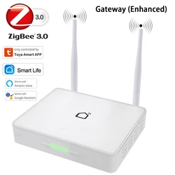Tuya Zigbee 3.0 Gateway Smart Home Hub Moderm With Enhanced Strong Signal RJ45 Work Across Floors Smart Life APP