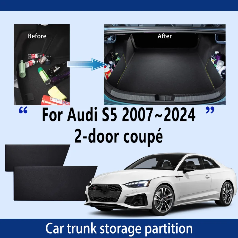 Car Accessories For Audi S5 2007~2024 2023 22 coupé Trunk Storage Partition Multifunction Storage Auto Interior Parts Organizer