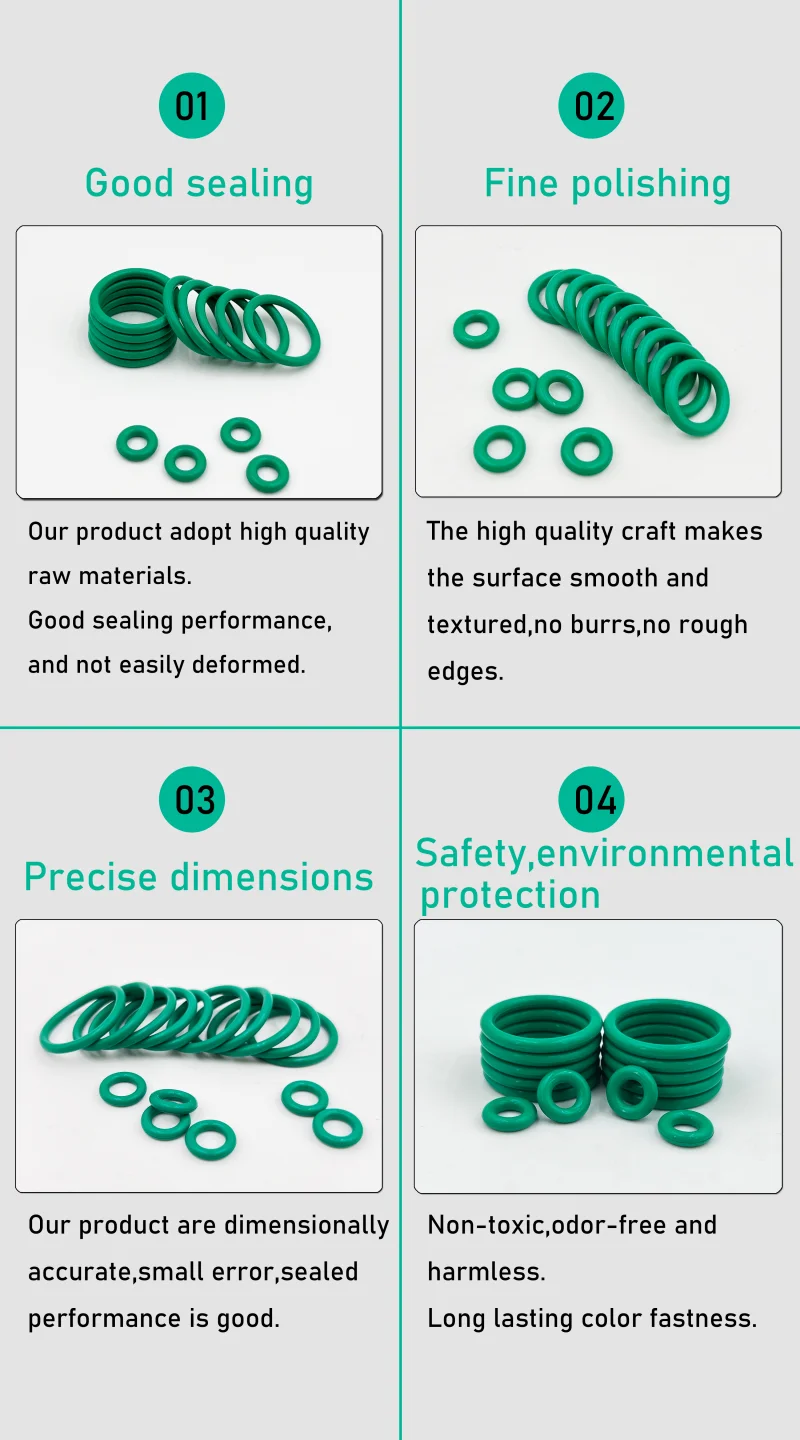 FKM O-Ring FKM Fluor Sauerstoff O-Ring Dichtungsring Ölbeständiger Hochtemperatur-Korrosionsbeständiger Fluorkautschuk-Dichtungsscheibe – Detail 2