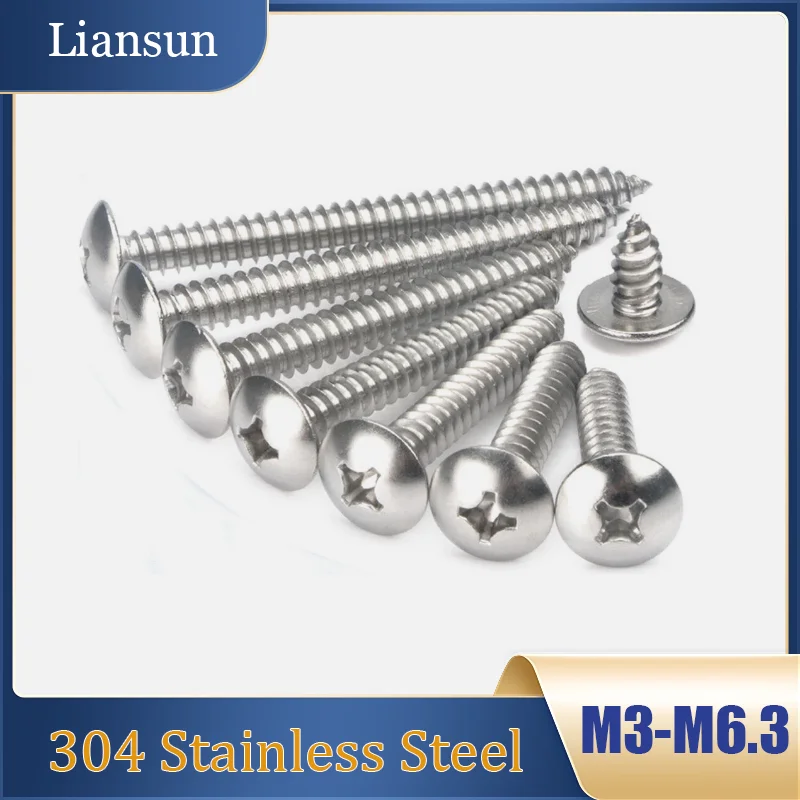 

Large Flat Head Wood Screw Pozi Truss Self-Tapping Screws M3 M3.5 M4 M4.2 M5 M5.5M6M6.3 304 Stainless Steel Phillips Wood Screws