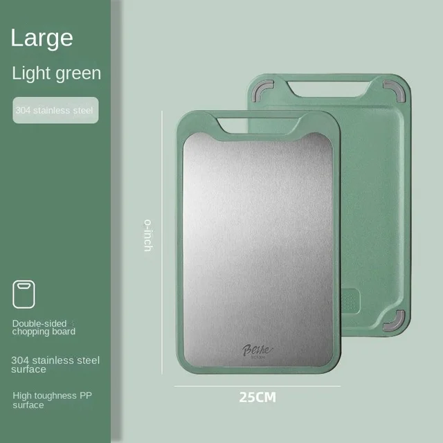 304 Stainless Steel Cutting Board Double-Sided Chopping Board Kitchen Fruit Cutting Board Kitchen Rolling Chopping Board