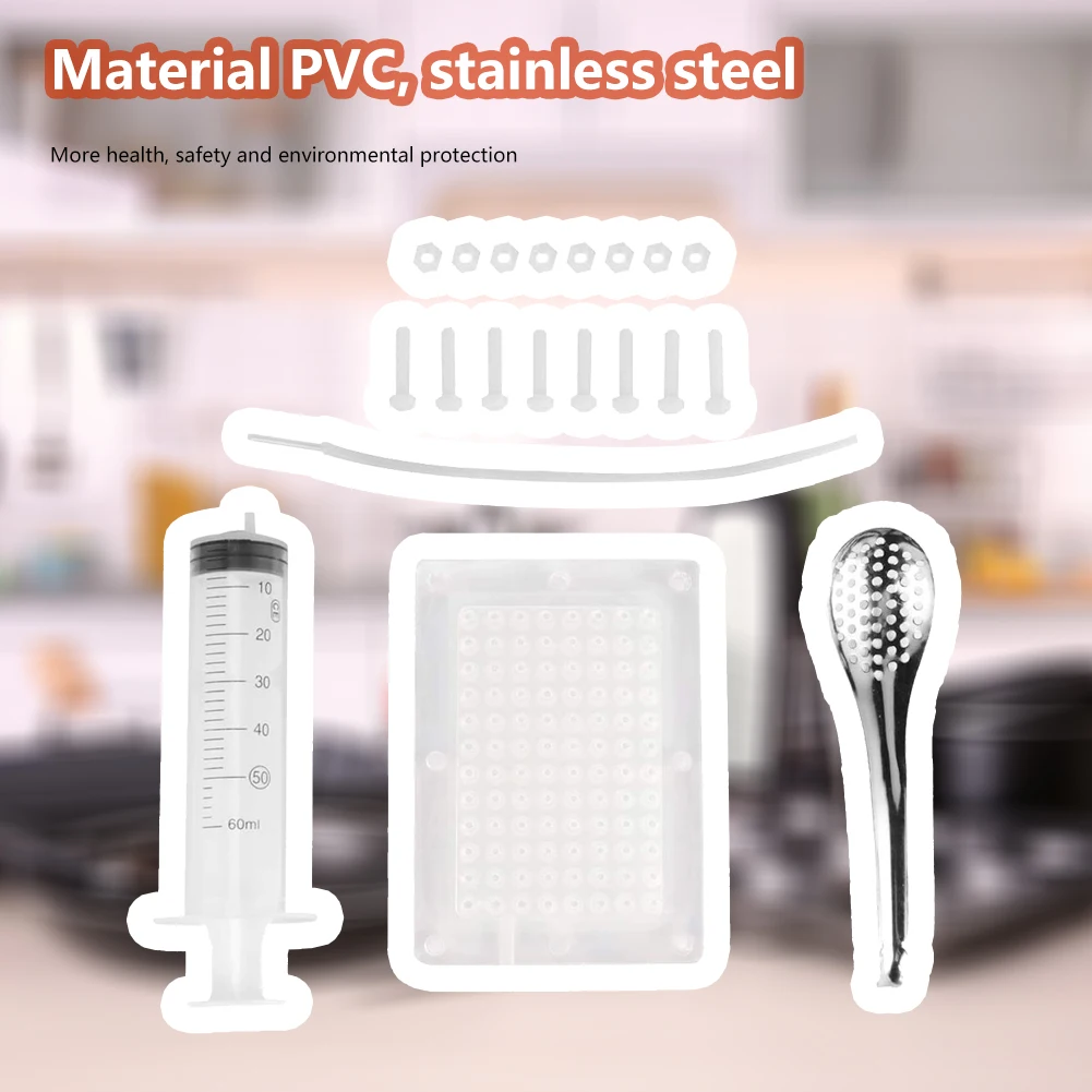 Kit de fabricante de Caviar rápido, herramienta de esferificación de Caviar transparente con cuchara, gotero de esferificación, accesorios de cocina creativos