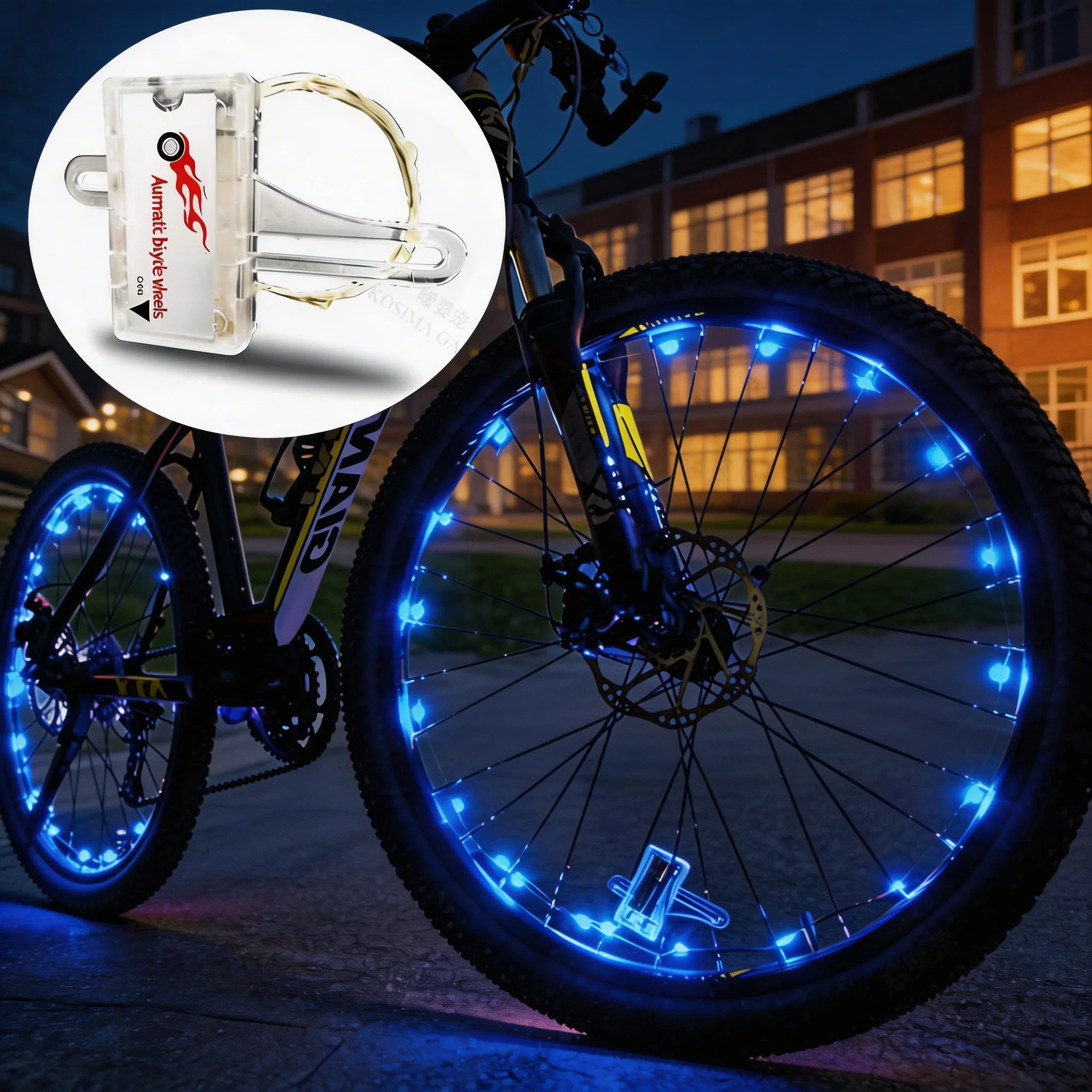 Nacht-Fahrrad-Radlichter, LED-Radlichter, MTB-Rahmen-Dekorationslichter, Fahrrad-Speichenlichter für Rennräder, wasserdicht