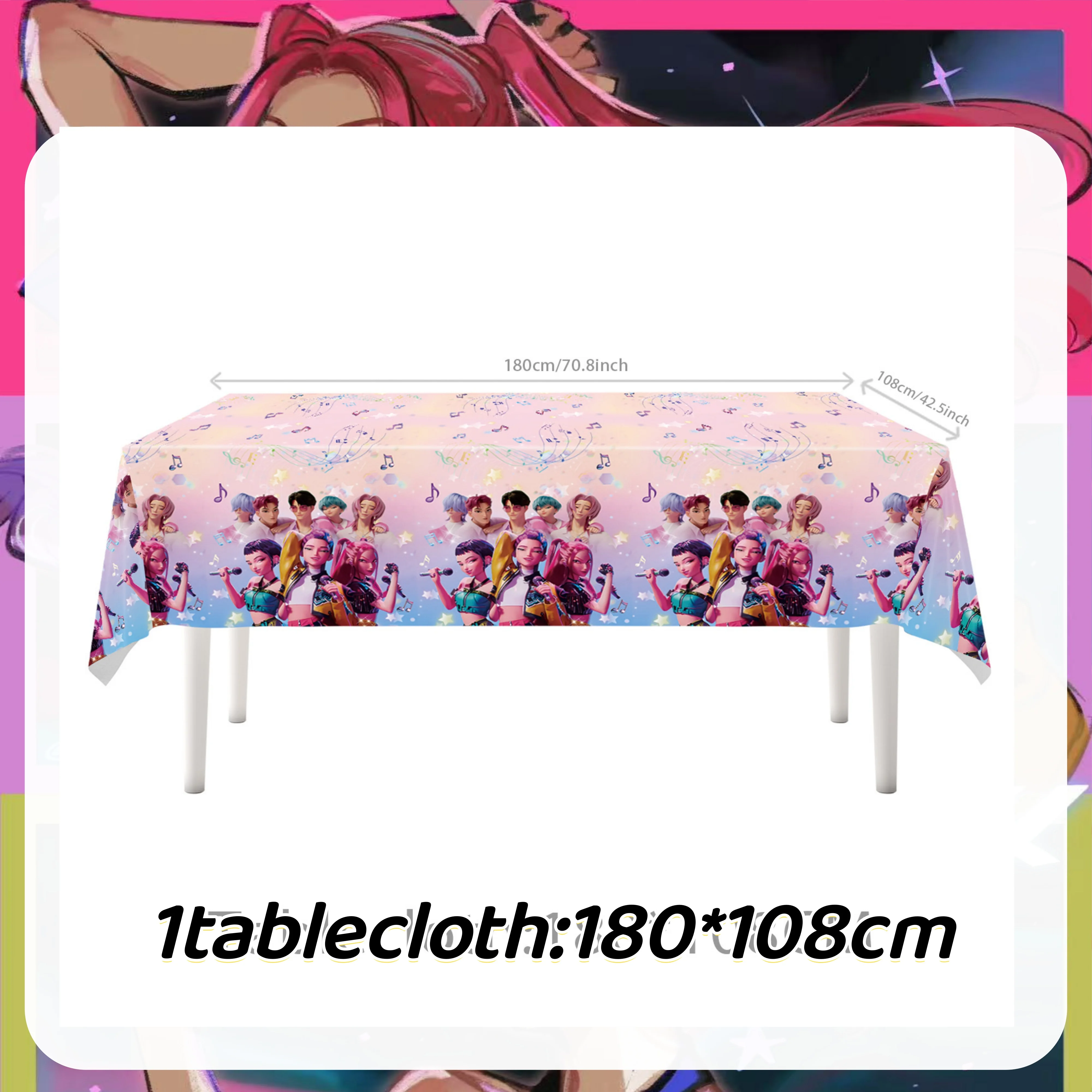 K-Ppop Demon Hunter Group Decorazioni per feste di compleanno Forniture per feste Huntrix Anime Stoviglie Tazza Tovagliolo Palloncini Bandiera appesa Regalo per bambini