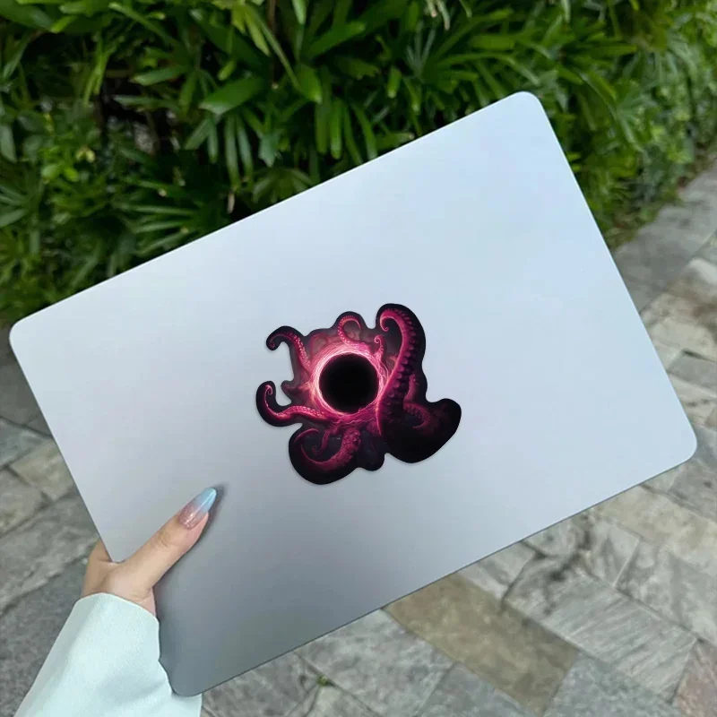 1 шт., наклейка с черным отверстием в виде мистического осьминога-водонепроницаемая виниловая наклейка для любителей фэнтези, чехол для ноутбука, телефона, подарок