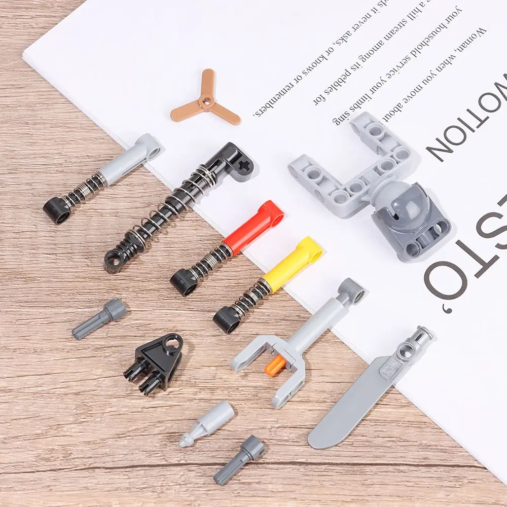 Multistyles Technology Building Blocks Drive Steering Bricks Shock Absorber Technical Parts Rod Connector Wheel Push