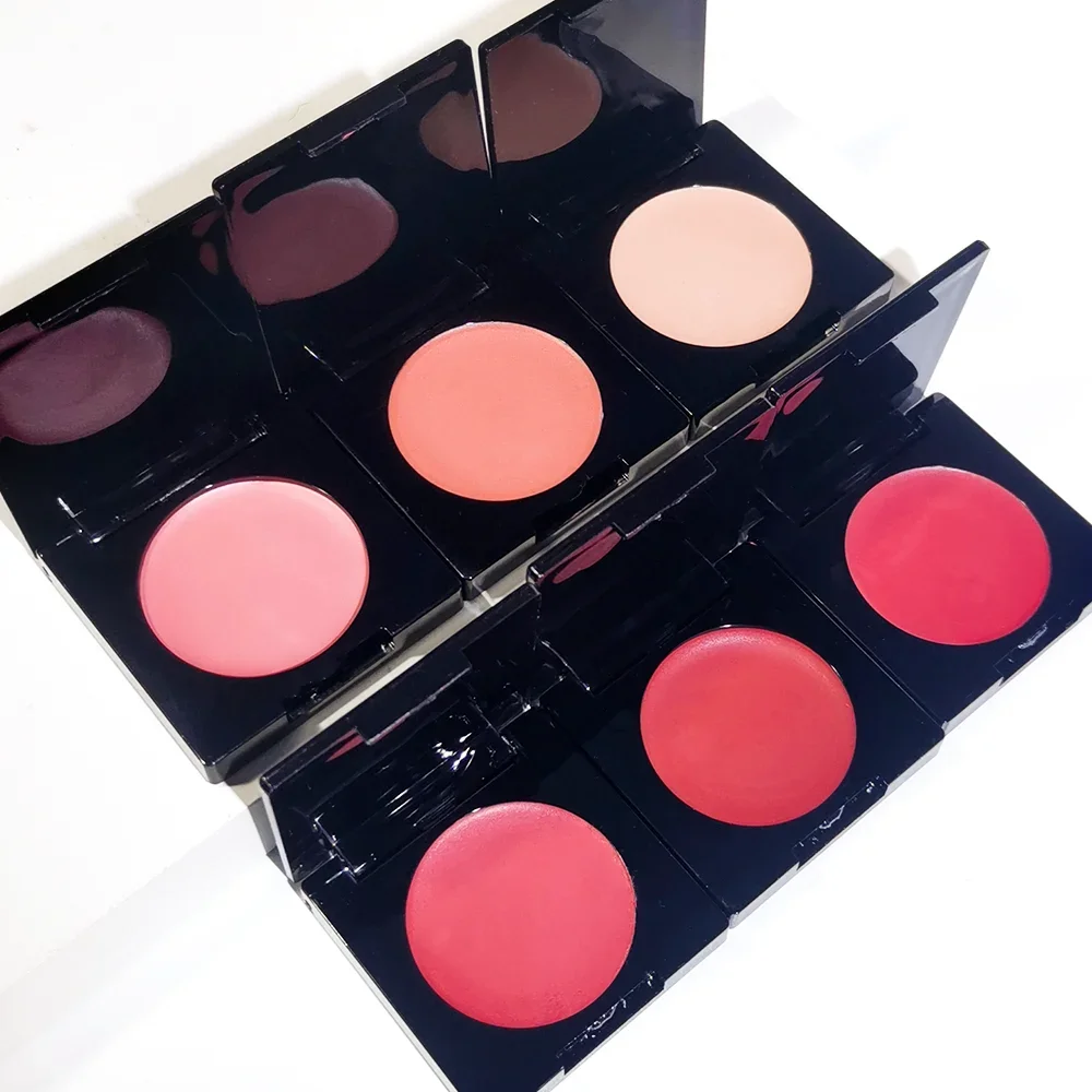 لوحة طينية 2 في 1 للشفاه وأحمر الخدود - 6 ظلال غير لامعة، ألوان حمراء/بنية جريئة، خالية من التلك، نباتية، طويلة الارتداء، معتمدة، للجنسين، آمنة للبشرة #2