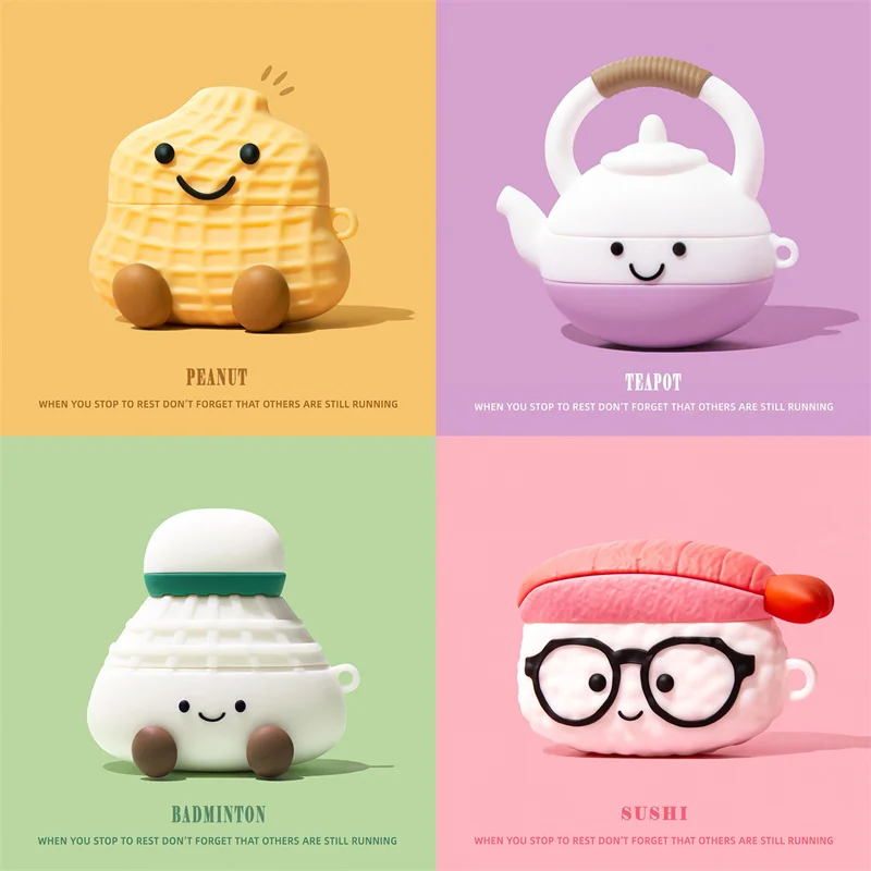

For Airpods 4 Case For Apple Airpods 1 2 3 Pro 2 Earphone Case Cute Wireless Charging Headset Cover Jelly Cartoon