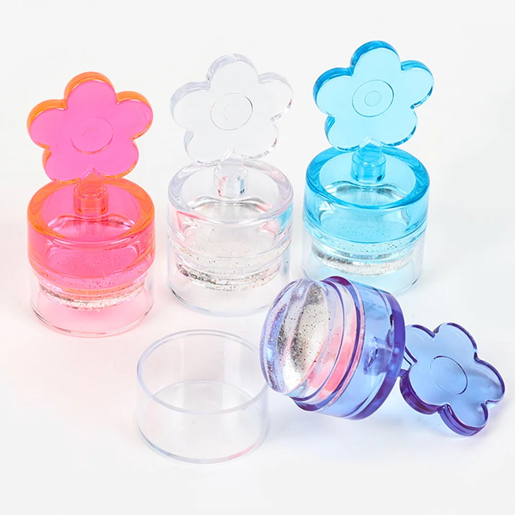 4 Sets Fully Transparent Nail Silicone Stamp Clear Crystal 8pcs Silica Gel Stuff