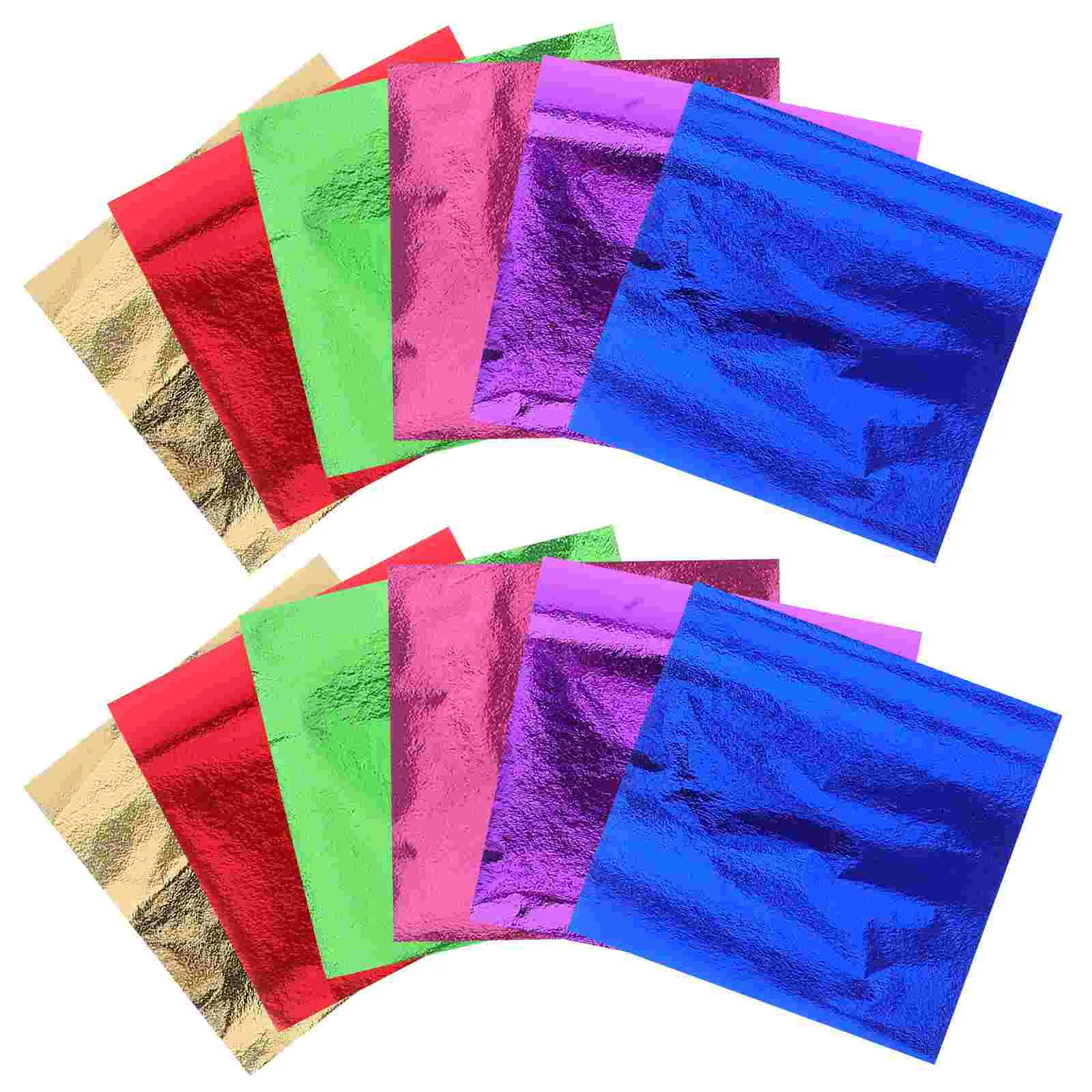 

300pcs Imitation Sheets Shiny Foil Paper for Clay Nails Paintings Statues Wall Furniture Decoration(Golden, Green, Red
