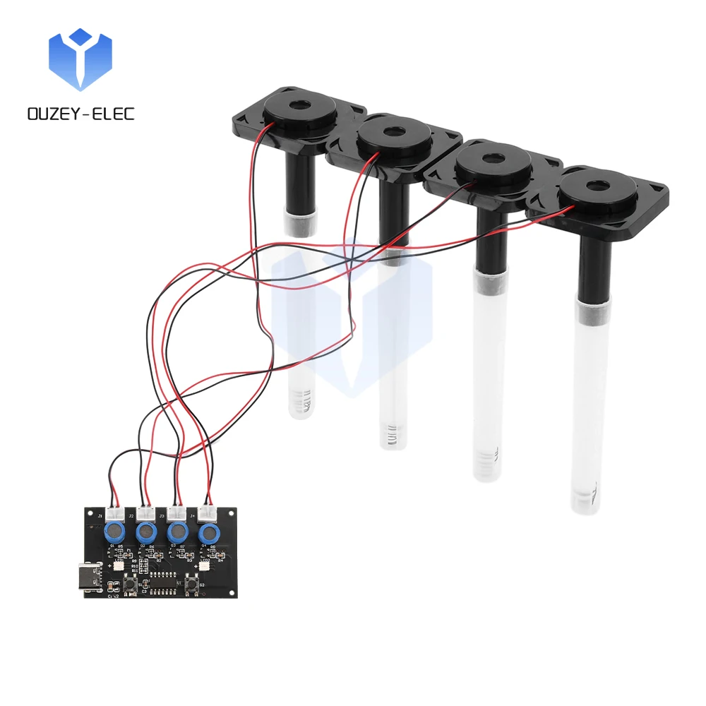 DC5V 4-Way Ultrasonic Nebulizer Module with Colorful Ambient Lights Humidifier DIY Kit Nebulizer Control Board Sprayer