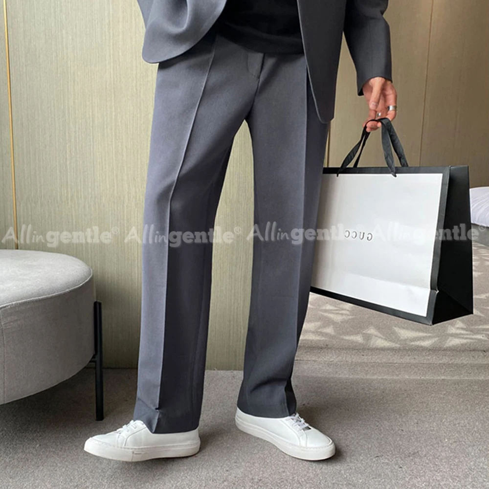 Mens Suits 2 Piece Set Classic Fit Solid Color No Collar Casual Daily Regular Fit 2 Piece Suit Men Single Button
