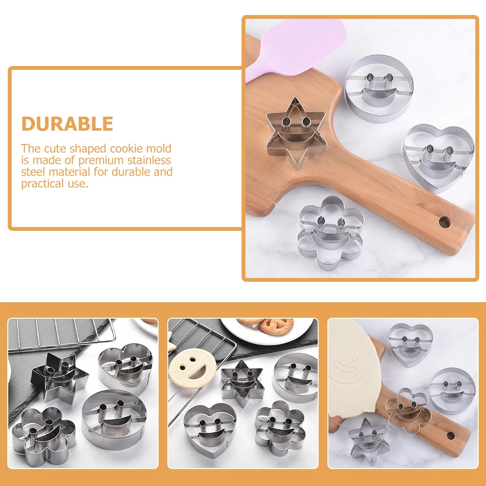 

4Pcs Cookie Cutters Stainless Steel Baking Tools Square Shaped Easy Clean NonStick Cute Molds For Cookies Parties Gifts