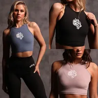 Darcsport Wolf Head Yoga Vest Women's Chest Pad High Elasticity Quick Dry Sports Yoga Fitness T-shirt Women's