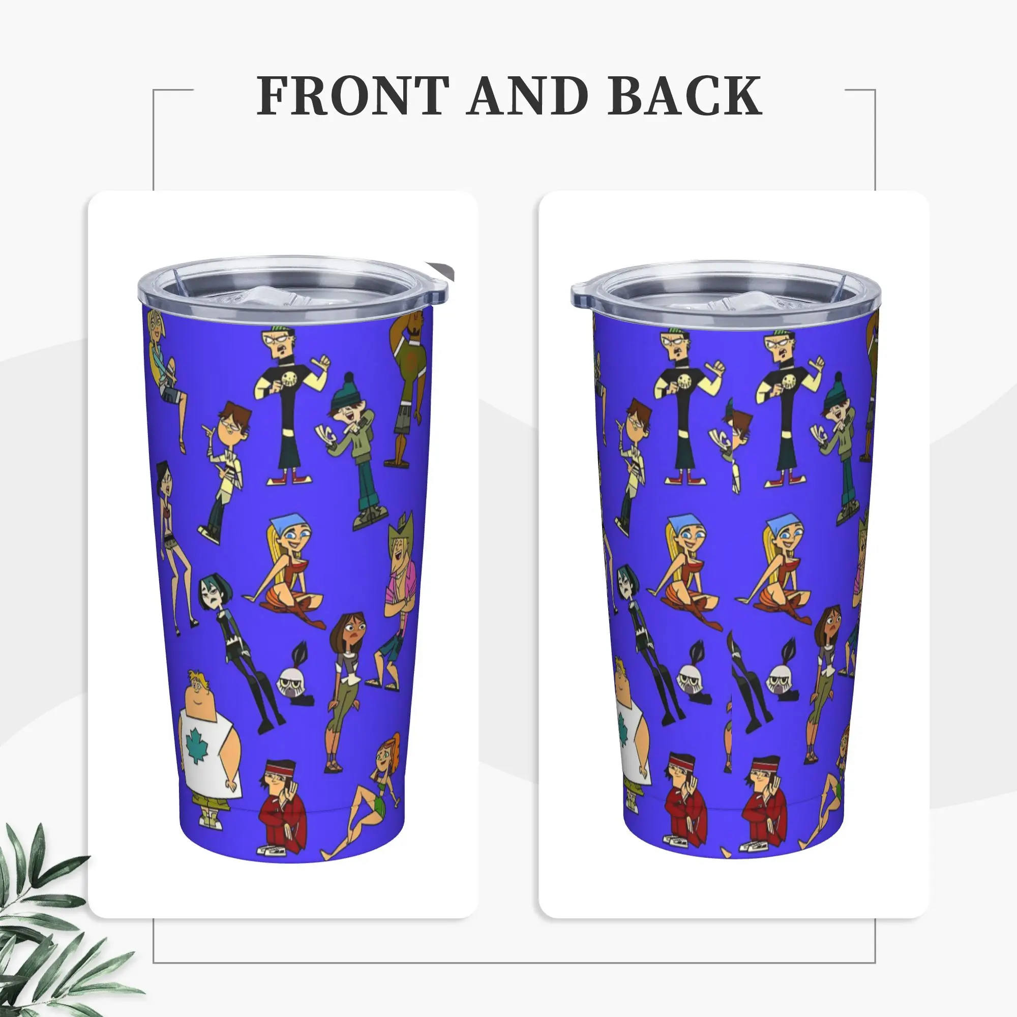 Totals Dramas Tumbler Vacuum Insulated Animated Sitcom Thermal Cup with Lid Straw School Mug Spill Proof, 20oz