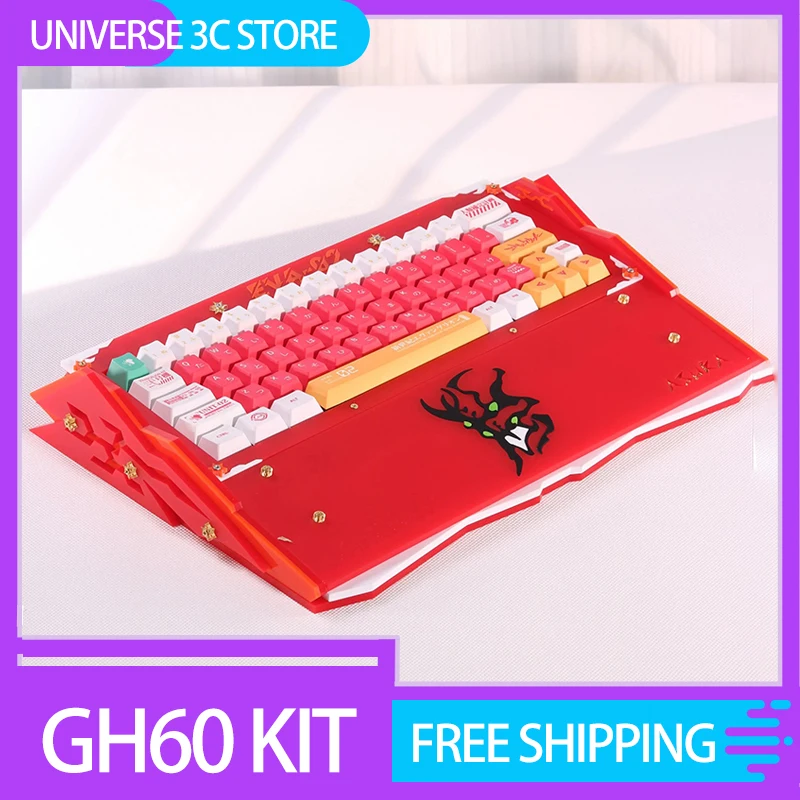 

Gh60 Mechanical Keyboard Kit/Shell Wired Acrylic Rgb Customization Hot Swap Mech Style Keyboard For Pc Accessory Gift