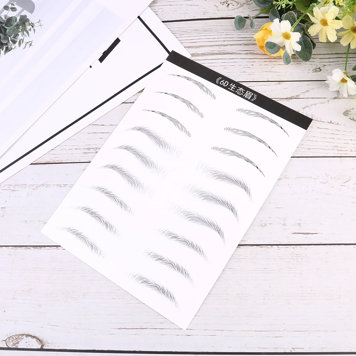 

2 Sheets/18 Brow Mapping Pen Artificial Eyebrow Patch Simulation Makeup Tools Sticker Simple