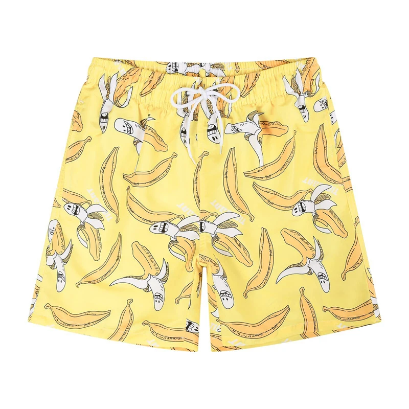 Pantalones cortos de playa con estampado 3d de fruta divertida para hombre y mujer, Shorts con estampado de flamenco y planta, bañadores para deportes al aire libre, tabla de Surf y natación
