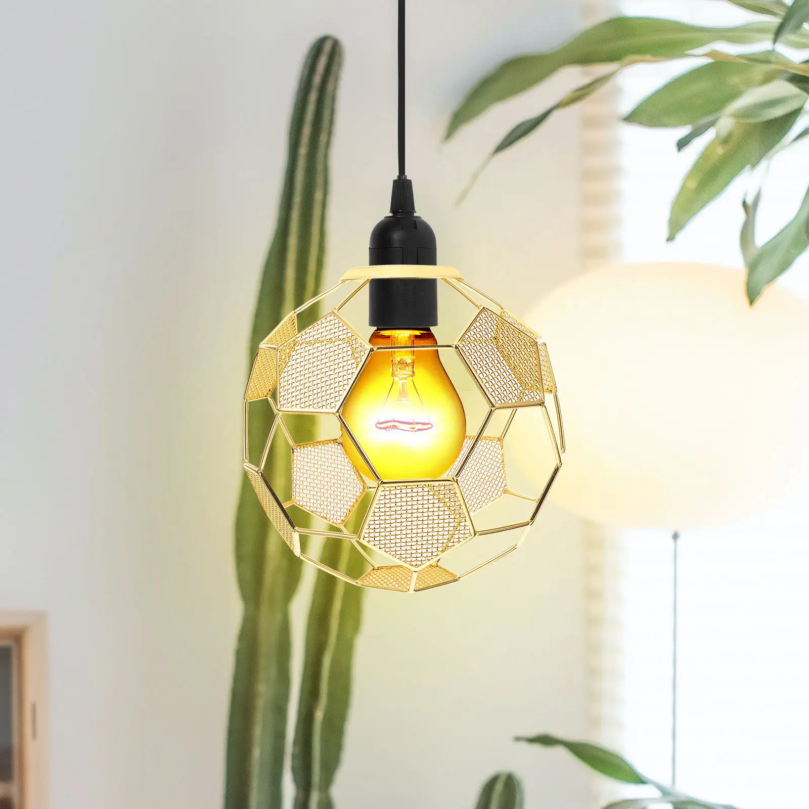 

Декоративный металлический подвесной светильник в футбольном стиле из нержавеющей стали с вырезами для дома, бара, ресторана, потолочного освещения