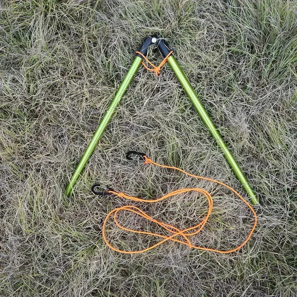 2 Personen 40D Silikon 500g Ultraleichtes Innenzelt Outdoor 4 Saison Herbst Camping Zelt, Aluminiumlegierung 42cm A-Form Verlängerungsstange