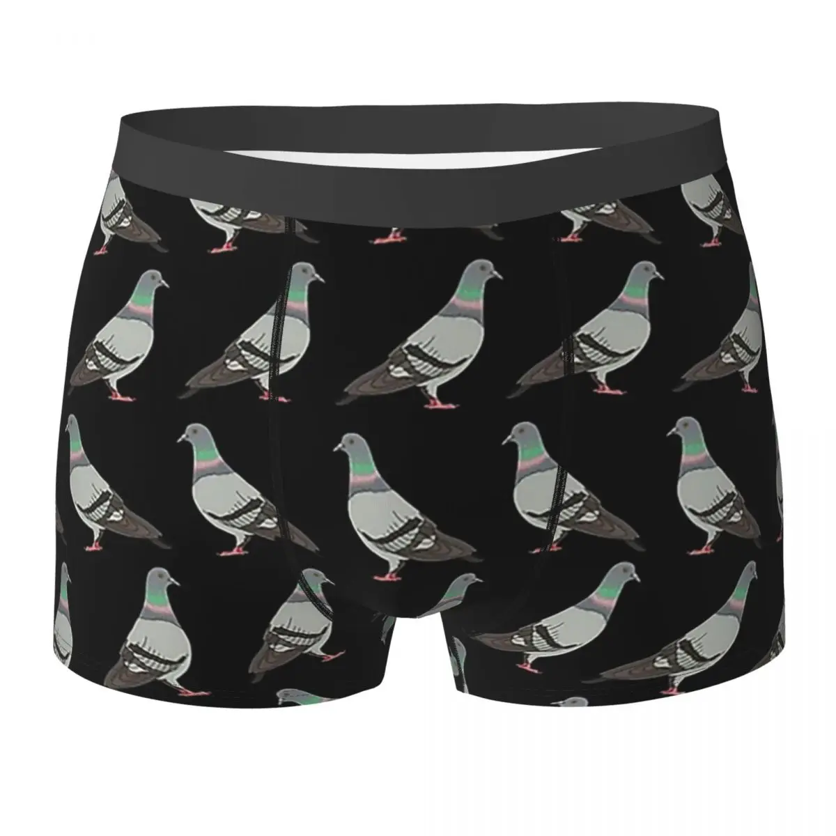 Boxer Underpants Shorts Pigeon Walk 2020, Black Background Panties Men's Ventilate Underwear for Homme Man Boyfriend Gift