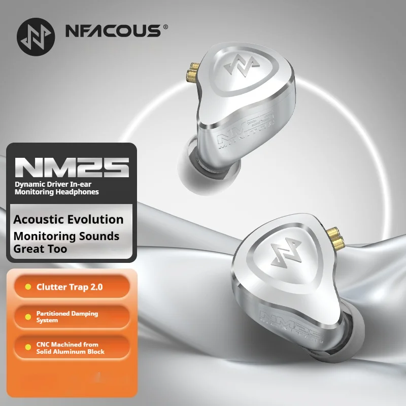 

NF Audio NM25 Wired Earbuds Full Metal In-Ear Monitors HiFi High-Fidelity Dynamic Driver CNC Headphones 0.78mm 2Pin
