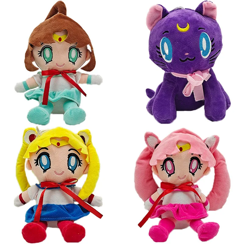 25CM Kawaii Sailor Moon Plush Toy Moon Cat Moon Hare Cute Girl Heart Filled Anime Doll Gift Home Bedroom Decoration