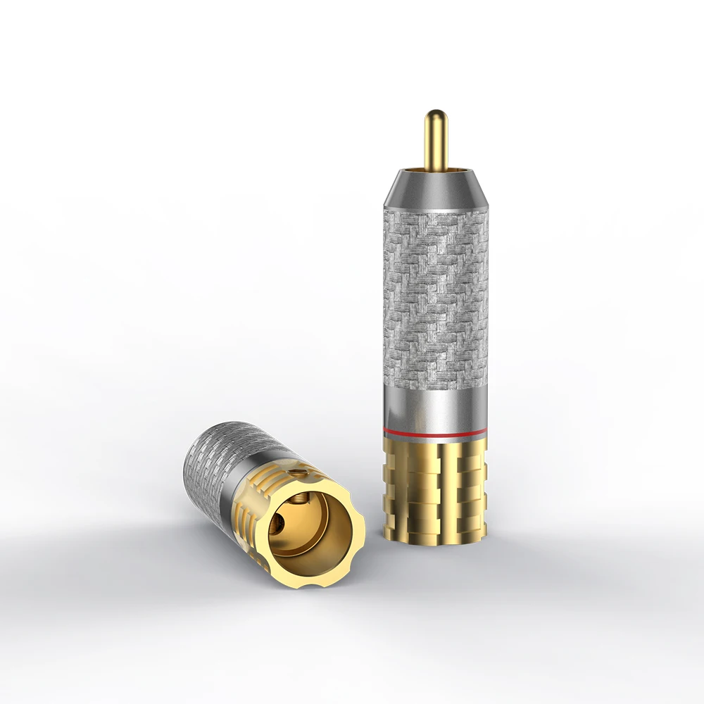 Viborg – vis de verrouillage en cuivre pur VR108G, 4 pièces, en Fiber de carbone RCA, version sans soudure, plaqué or 24K