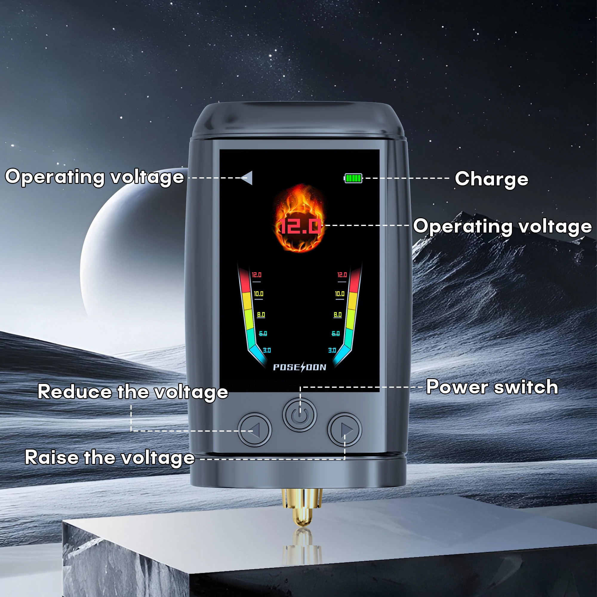 Tattoo Kit POSEIDON V5 Color Screen Tattoo Pen Kit For Permanent Makeup Tattoo Machine Wireless Tattoo Power Supply Tattoo Kit