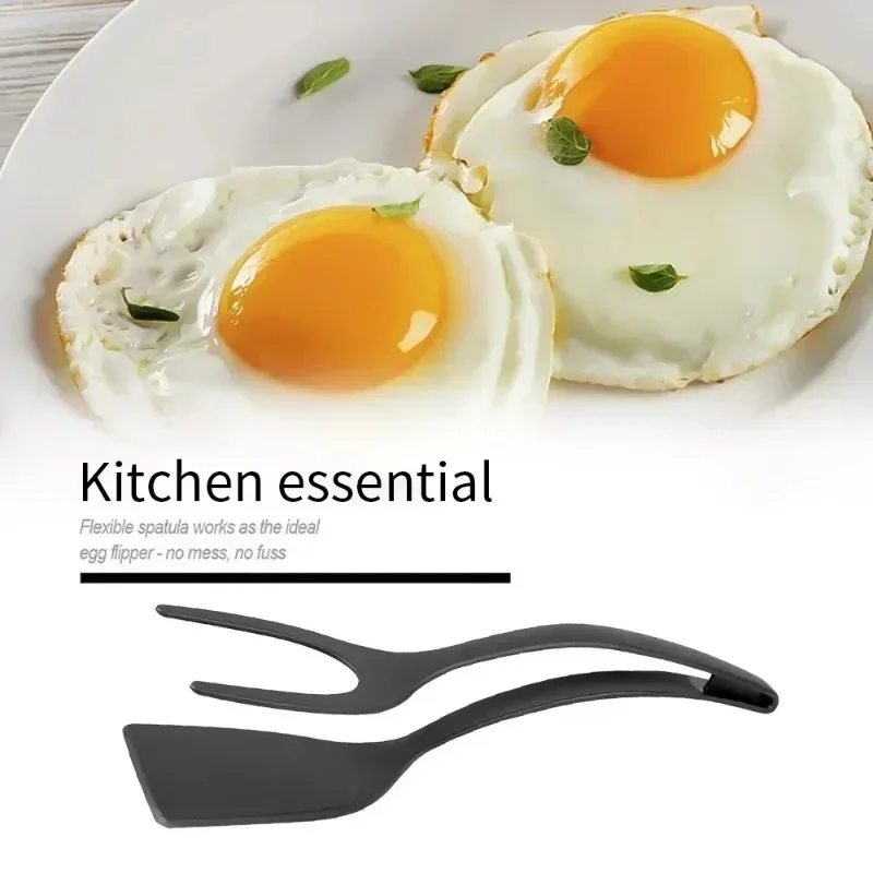 

2 in 1 Shovel Clip Silicone Grip Flip Tongs Egg Steak Spatula Tongs Clamp Pancake Fried Turners Cooking Tool Kitchen Accessories