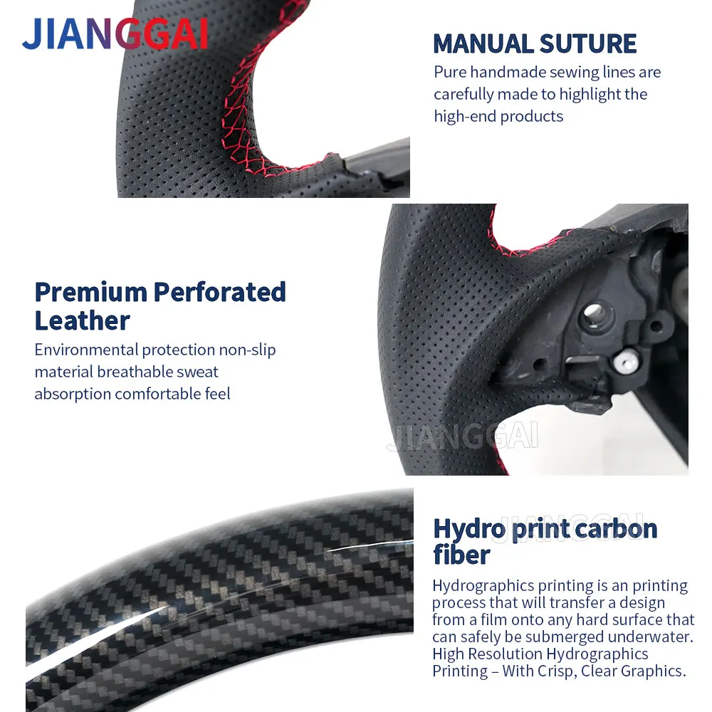 Carro Hydro Print Volante de fibra de carbono, apto para Chevrolet Corvette C7, 2014, 2015, 2016, 2017, 2018, Racing Sport