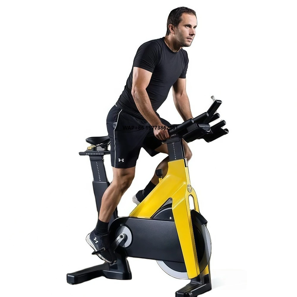 

Профессиональный унисекс для занятий велоспортом в помещении, фитнес-велосипед, высококачественный ремень, желтая металлическая коробка, коммерческое оборудование для спортзала