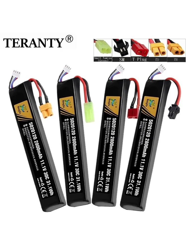 Oryginalna bateria LiPo do pistoletów na wodę RC, Airsoft, 11.1V 3S 2800mAh 30C 5020120 do pistoletów na kulki BB, elektrycznych zabawek i części do broni. (Charger) — Zdjęcie 2 z 2