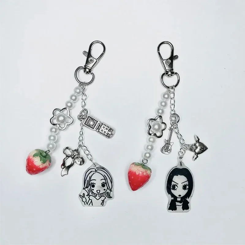 Super Cute Ai Yazawa Osaki Nana Anime Nana Hachi Matching Phonecharm Heart Strawberry Pendant Keychain Y2K Handmade