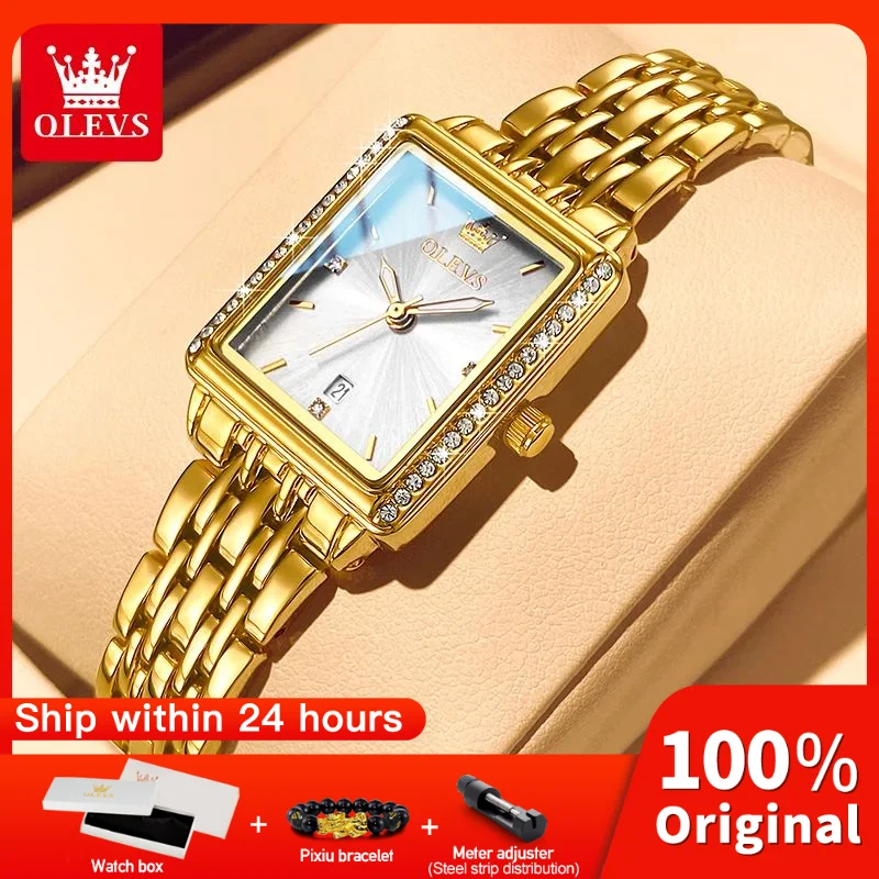 OLEVS 9995 Women Fashion Watch Original Watches Calendar Stainless Steel Quartz Wristwatch Gifts For Women Waterproof Luminous