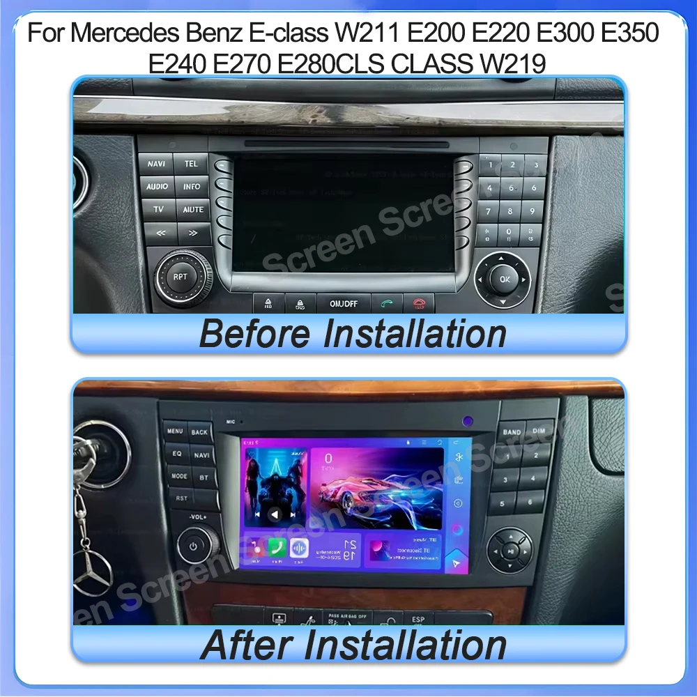 7 Inch For Mercedes Benz Clase E W211 E200 E220 E300 E350 E240 E270 E280 W219 Car Radio Android16 Multimedia Video Player GPS view 3