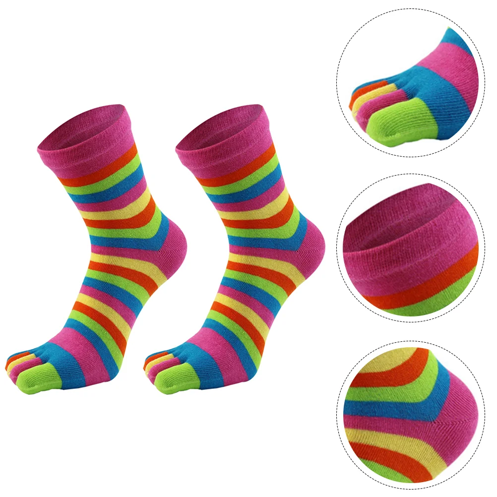 Toe Socks for Boots Running Four Seasons Pink Man Striped