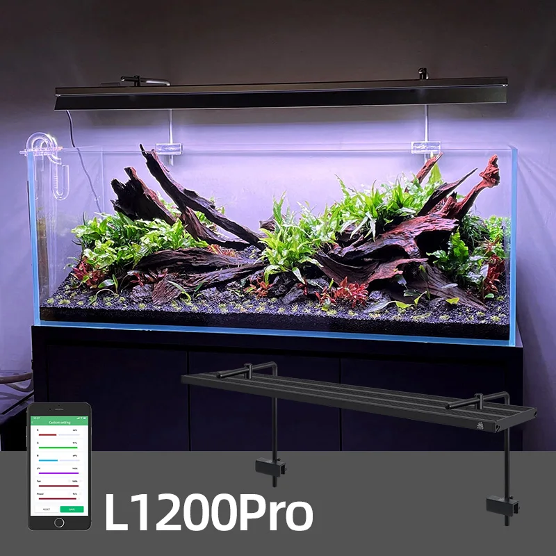 L1200D Pro 120cm High Quality Aquarium Aksesoris APP Intelligent RGBUV Full Spectrum Grow Lights for Aquarium