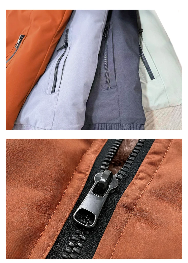 Men's Jacket Stand Collar Stamp Mens Parka Winter New Down Jacket Fleece Warm Jackets Men Business Leisure Coat Baseball Coats