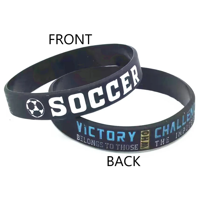سوار معصم من السيليكون المطاطي ، كرة القدم ، كرة القدم ، صدق أنك تستطيع ، فائز ، لا تنساه أبدًا ، 1 * ، 3 *