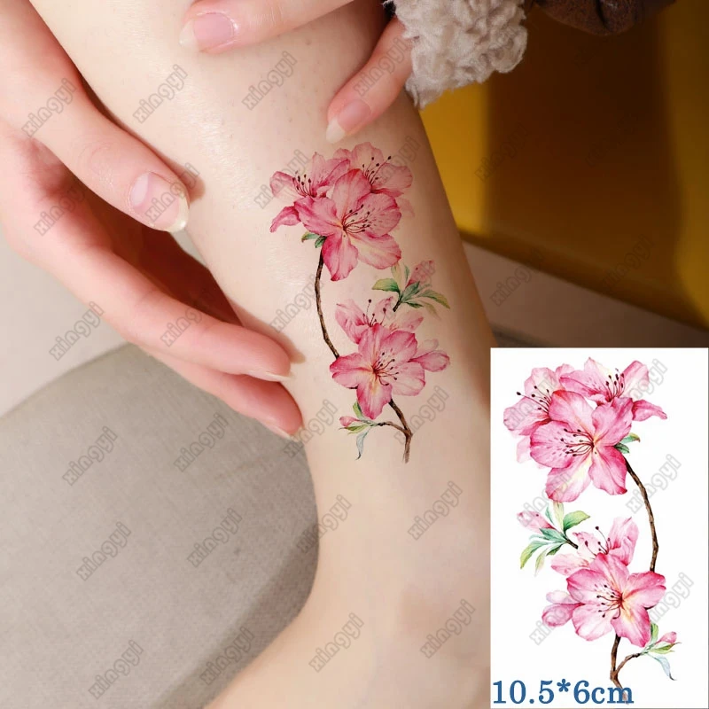 Autoadesivo del tatuaggio temporaneo impermeabile rosa farfalla ape fiori braccio per bambini polso trasferimento dell'acqua falso Tatto Body Art donna uomo